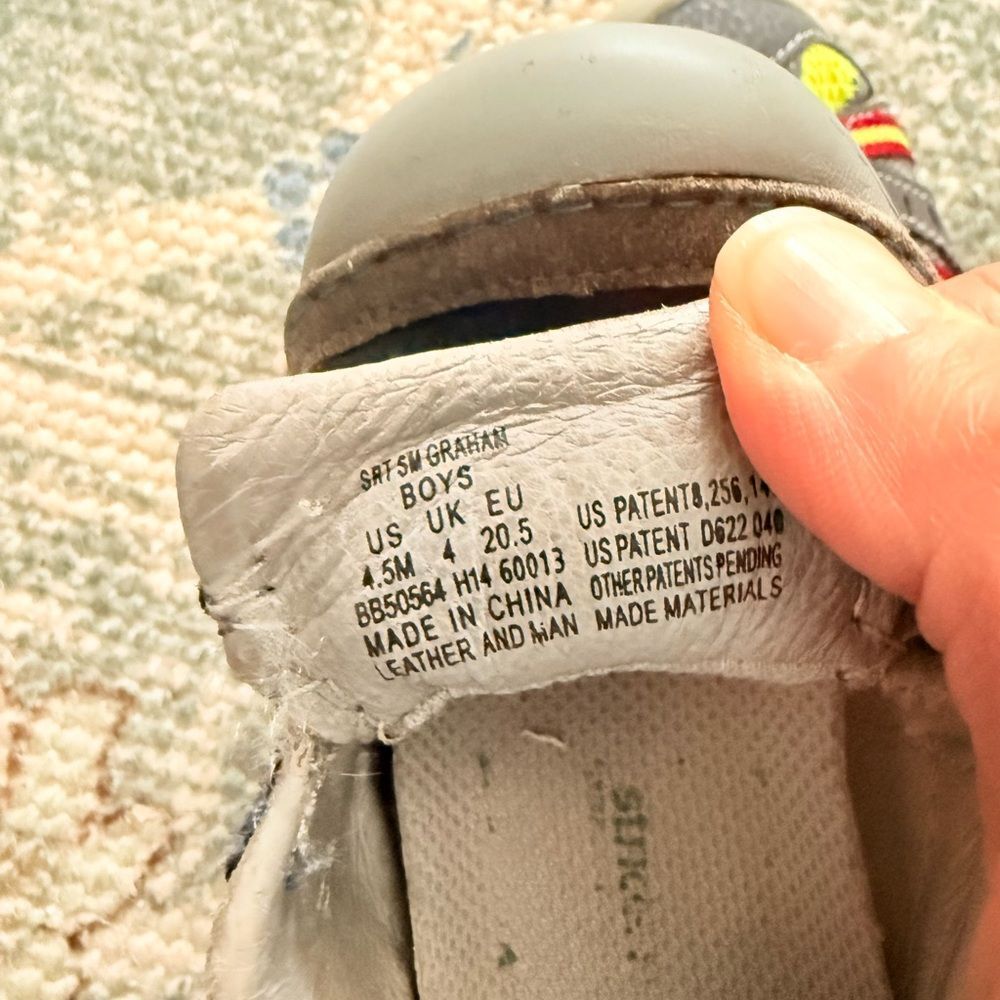 Stride Rite Stylish Kids Shoes - Gray and Blue size 4.5 - Picture 10 of 10